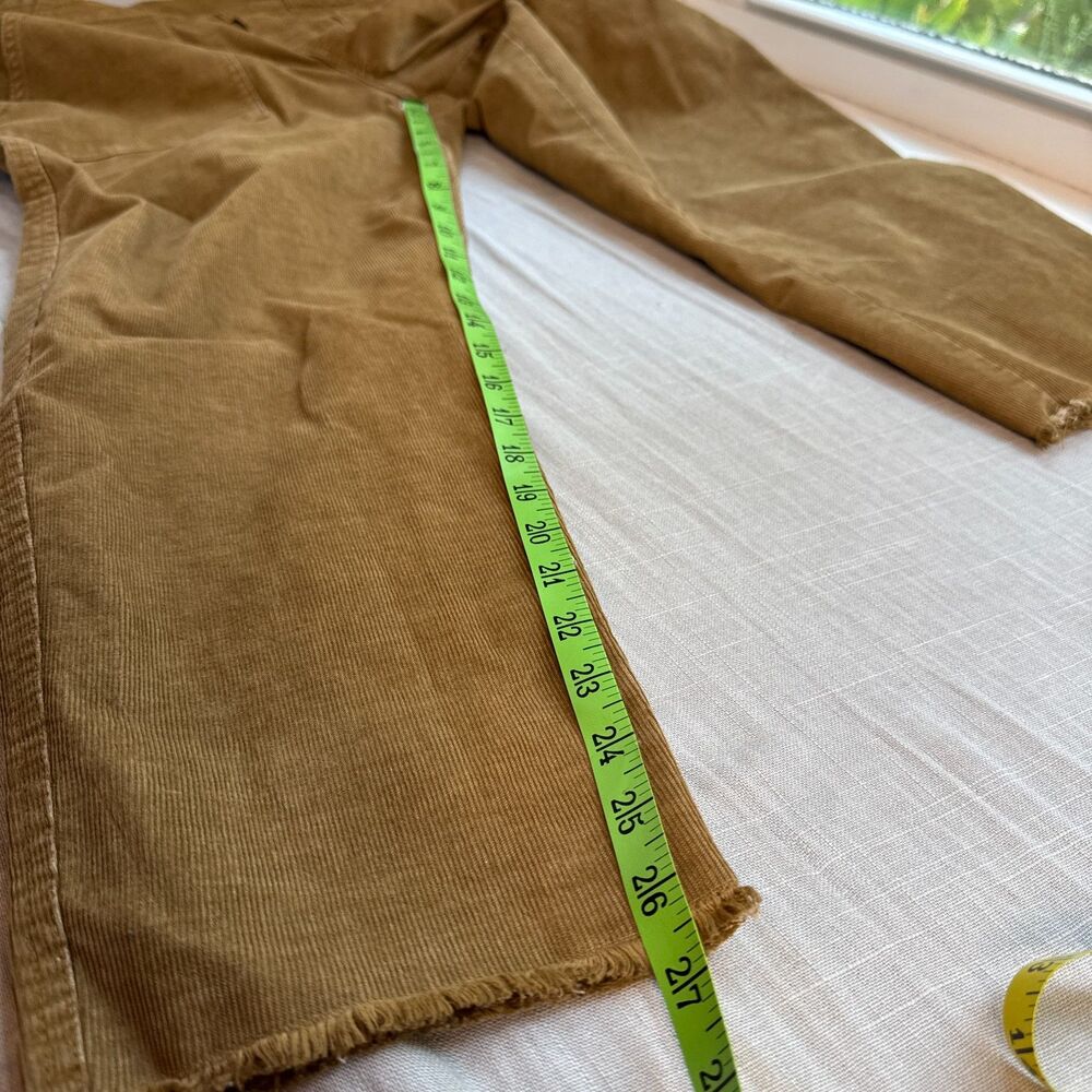Aerie Women's Medium Brown Corduroy Overalls Adjustable Straps Fall Raw Hem - Picture 5 of 11